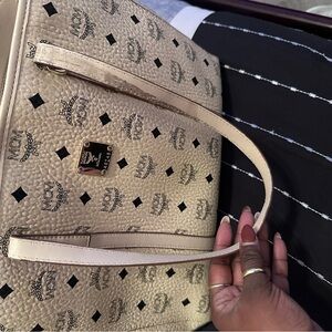 MCM Tan Logo Tote Bag